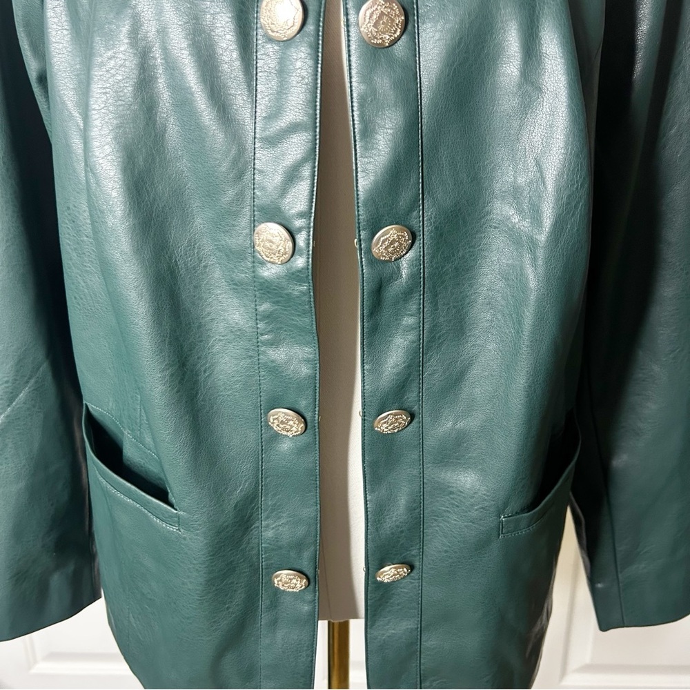 NWT GRAVER Susan Graver Faux Leather Long Sleeve Jacket (size 14 - Picture 6 of 8